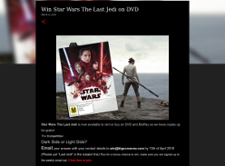 Win Star Wars The Last Jedi on DVD