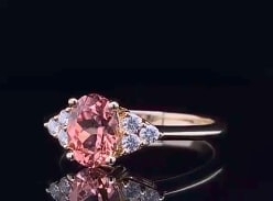 Win Storm Baker Pink Sapphire Ring in Rose Gold