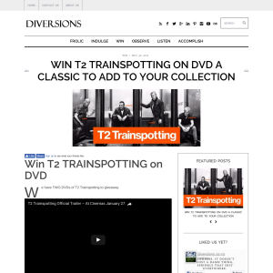 Win T2 TRAINSPOTTING on DVD