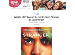 Win the NEXT book of the month March: Stranger by David Bergen