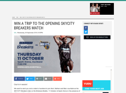 Win the Trip to the Opening Skycity Breakers Match