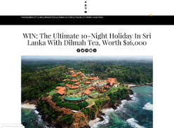 Win The Ultimate 10-Night Holiday In Sri Lanka With Dilmah Tea