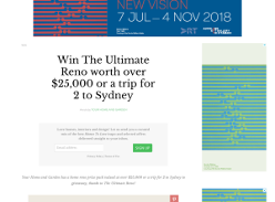 Win The Ultimate Reno worth over $25,000 or a trip for 2 to Sydney