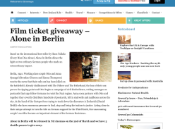 Win ticket to Alone in Berlin