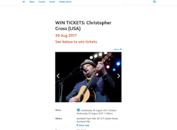 WIN TICKETS: Christopher Cross (USA)