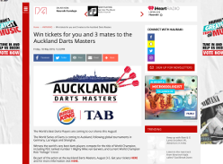 Win tickets for you and 3 mates to the Auckland Darts Masters