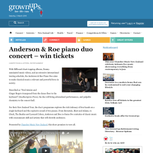 Win tickets to Anderson & Roe piano duo concert