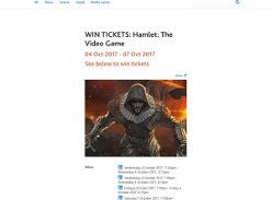 Win tickets to Hamlet: The Video Game