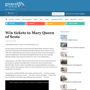 Win tickets to Mary Queen of Scots