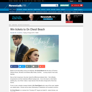Win tickets to On Chesil Beach