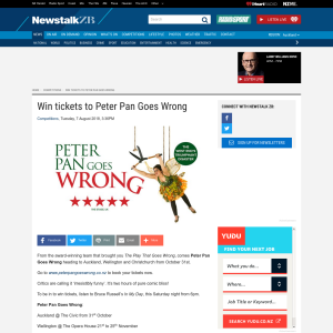 Win tickets to Peter Pan Goes Wrong