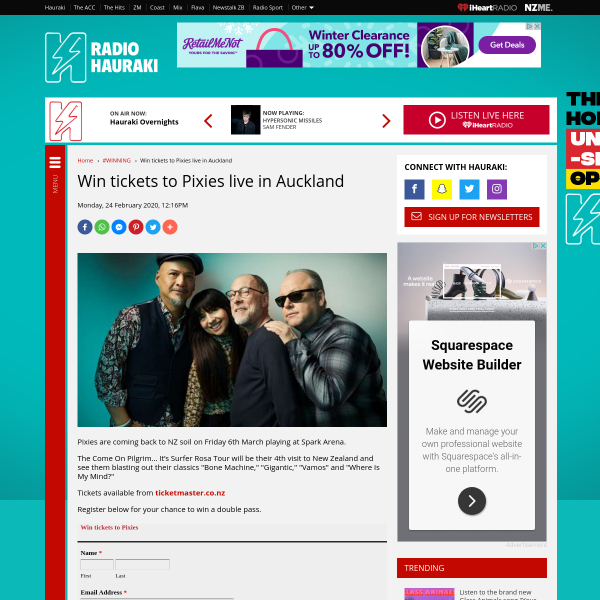 Win tickets to Pixies live in Auckland