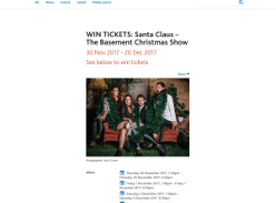 Win tickets to Santa Claus – The Basement Christmas Show