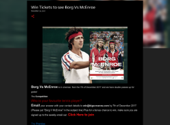 Win Tickets to see Borg Vs McEnroe