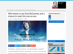 Win tickets to see Paul McCartney and a chance to meet him one-on-one
