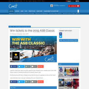 Win tickets to the 2019 ASB Classic