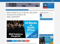 Win tickets to the All Blacks vs South African in Wellington