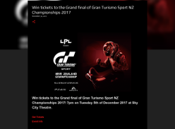Win tickets to the Grand final of Gran Turismo Sport NZ Championships 2017