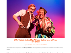 Win Tickets to the Man Whose Mother was a Pirate Live Show