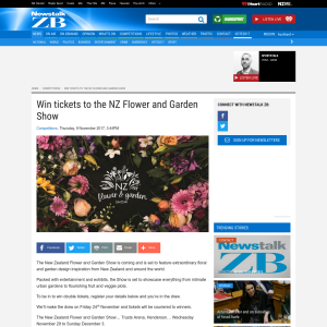 Win tickets to the NZ Flower and Garden Show