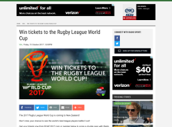 Win tickets to the Rugby League World Cup