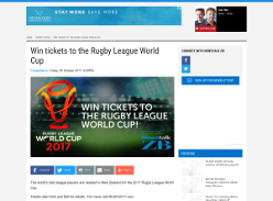 Win tickets to the Rugby League World Cup