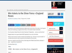Win tickets to the Silver Ferns v England Roses