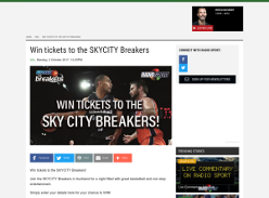 Win tickets to the SKYCITY Breakers