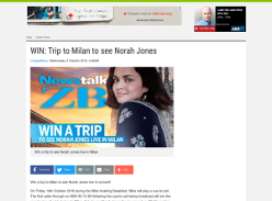 WIN: Trip to Milan to see Norah Jones
