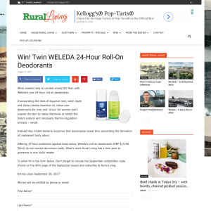 Win! Twin WELEDA 24-Hour Roll-On Deodorants