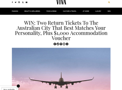 Win Two return tickets to the Australian City plus $1,000 Accommodation Voucher
