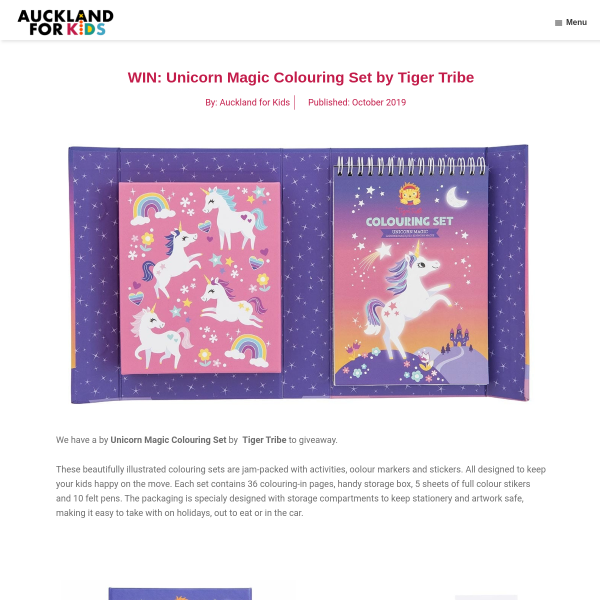 Win Unicorn Magic Colouring Set by Tiger Tribe