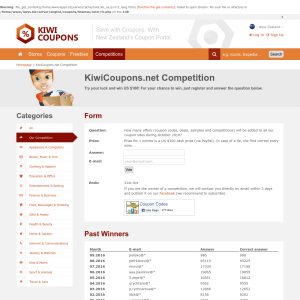 Win US $100 - Real Cash Prize - 10/2016 - KiwiCoupons.net