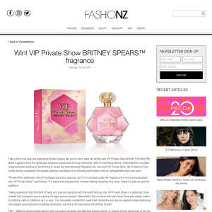Win VIP Private Show BRITNEY SPEARS™ fragrance