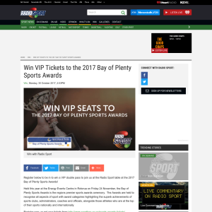 Win VIP Tickets to the 2017 Bay of Plenty Sports Awards