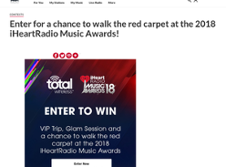 Win VIP Trip, Glam Session and a chance to walk the red carpet at the 2018 iHeartRadio Music Awards