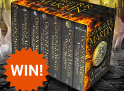 Win volumes 1–5 of the Game of Thrones Series bundled in a 7 Book Box Set