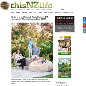 Win Wilson & Dorset luxury NZ sheepskin ‘Shaggy Bag’