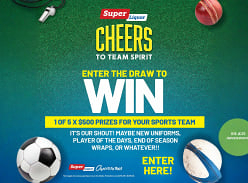 Win 1 of 5 X $500 Prezzy Cards for your Sports Team