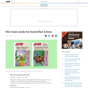 Win Yates seeds for butterflies & bees