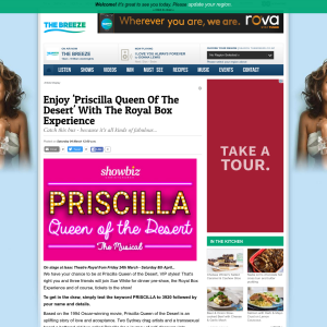 Win your chance to be at Priscilla Queen of the Desert, VIP styles