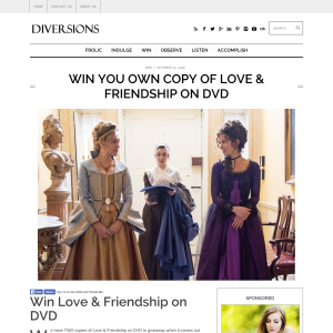 Win your own copy of Love & Friendship on DVD