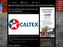 Win yourself $50 Caltex StarCash this Free Rock long Weekend